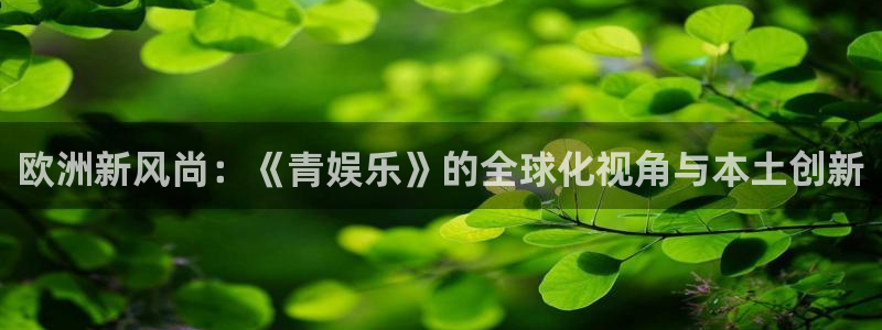yy易游平台：欧洲新风尚：《青娱乐》的全球化视角与本土创新